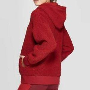 NWT Champion C9 Women's Sherpa Fleece Full Zip Jacket, Red, Large